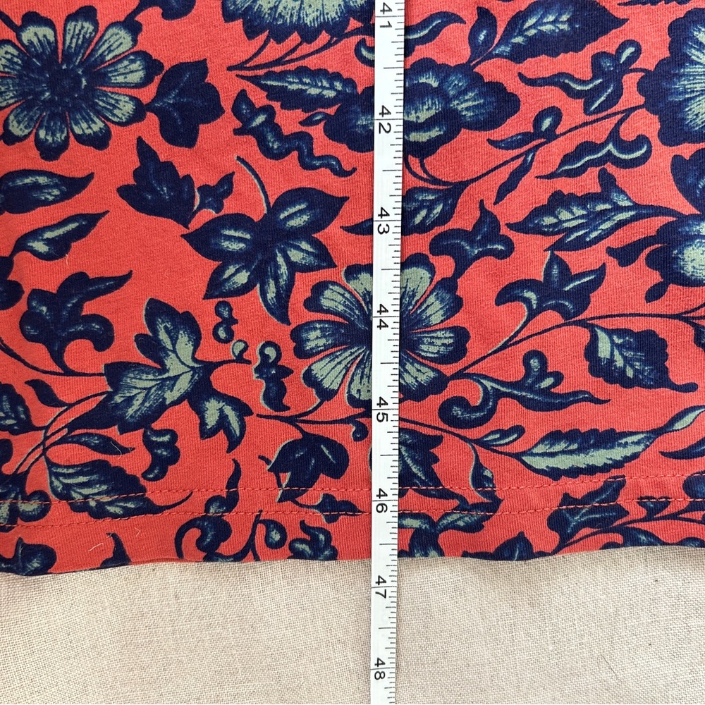 Peruvian Connection Cotton Jersey Red and Blue Floral Print Women's Dress - Picture 5 of 5